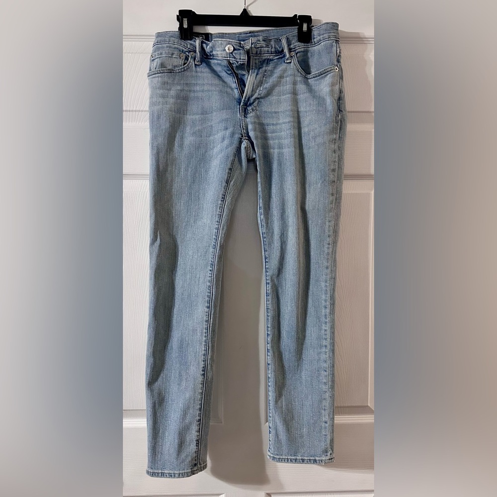 Abercrombie & Fitch Mens Light Blue Langdon slim stretch Jeans